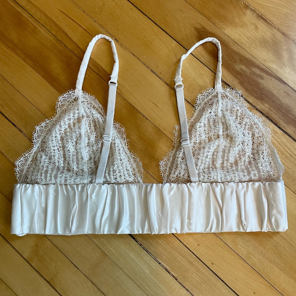Victoria's Secret Beaded Lace Bralette Silk Bridal Bachelorette Date Night - Picture 4 of 10
